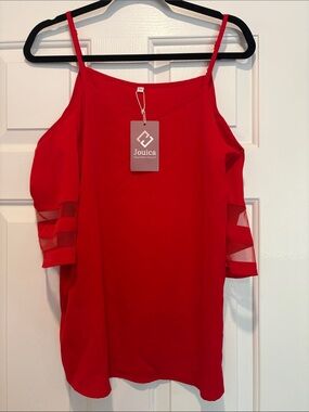 NWT Jouica red camisole off the shoulders top Medium